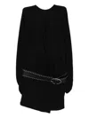 Christopher Esber Belted Open-back Jersey Mini Dress In Black