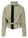 Christopher Esber Belted Panelled Jacket In Gray
