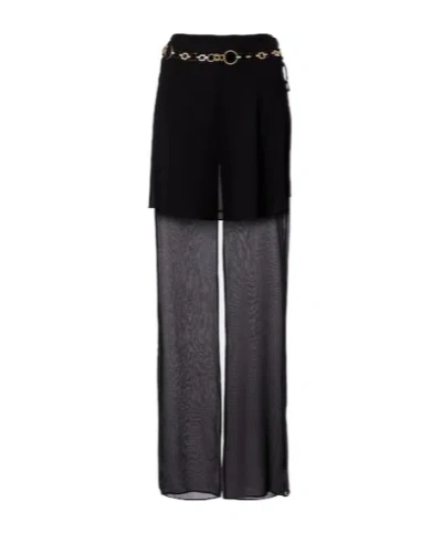 CHRISTOPHER ESBER BELTED SILK WIDE-LEG PANTS