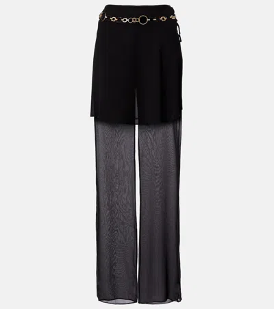 Christopher Esber Belted Silk Wide-leg Pants In Multi