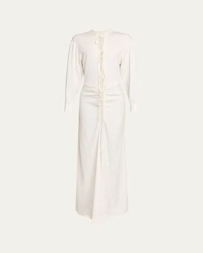 Christopher Esber Bertoia Long-sleeve Lace-front Dress In White