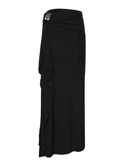 Christopher Esber Bezel Jersey Long Skirt In Black