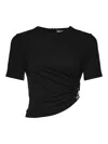Christopher Esber Bezel Quartz Ruched Tee T-shirt In Black