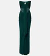 Christopher Esber Bezel Quartz Disconnect Dress In Evergreen In Green