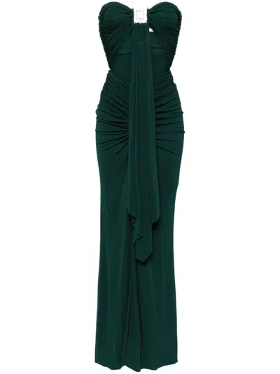 Christopher Esber Bezel Quartz Disconnect Dress In Evergreen In Green