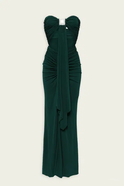 CHRISTOPHER ESBER BEZEL QUARTZ DISCONNECT DRESS IN EVERGREEN