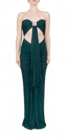 Christopher Esber Bezel Quartz Disconnect Dress In Evergreen In Green