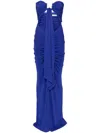Christopher Esber Bezel Cut-out Bandeau Maxi Dress In Purple
