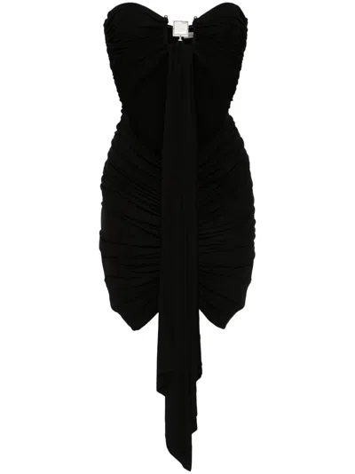 Christopher Esber Bezel Quartz Disconnect Mini Dress In Black