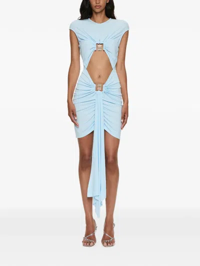 Christopher Esber Bezel Quartz Disconnect Mini Dress In Multi