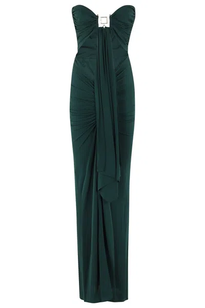 Christopher Esber Bezel Quartz Draped Fitted Dress