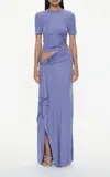 Christopher Esber Bezel Quartz Embellished Jersey T-shirt In Blue