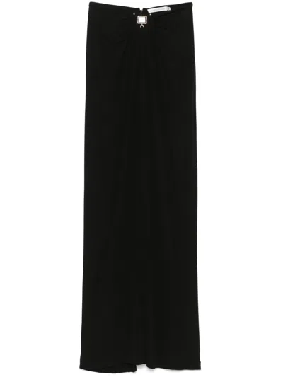 Christopher Esber Bezel-quartz Ruched Maxi Skirt In Black