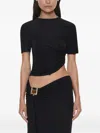 Christopher Esber Bezel Quartz Ruched Tee T-shirt In Black