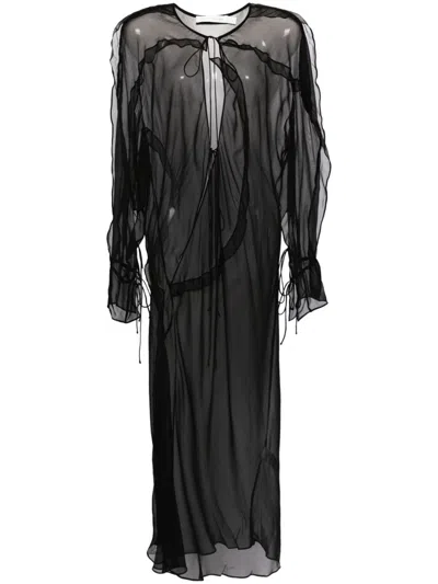 Christopher Esber Bias Concave Dress In Black