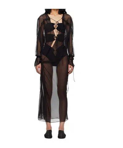 Christopher Esber Bias Concave Midi Dress In Black