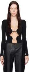 Christopher Esber Black Bracket Knit Bodysuit In Black