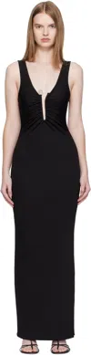 Christopher Esber Crystal-embellished Ruched Stretch-jersey Maxi Dress In Black