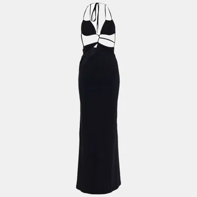 Pre-owned Christopher Esber Black Jersey Cut-out Maxi Dress M