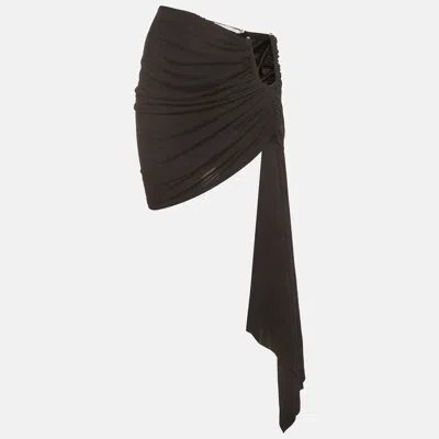 Pre-owned Christopher Esber Black Knit Draped Arced Palm Mini Skirt S
