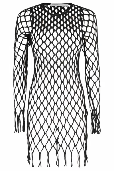 Christopher Esber Black Knitted Mesh Viscose Mini Dress