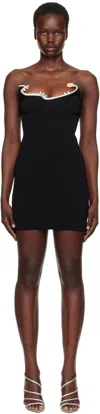 Christopher Esber Black Mollusk Knit Minidress. In Black