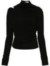 CHRISTOPHER ESBER BLACK MONSTERA CUT-OUT TOP