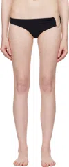 Christopher Esber Black Ruched Crescent Side Bikini Bottom In Black