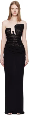 Christopher Esber Lace-bustier Strapless Salacia Gown In Black