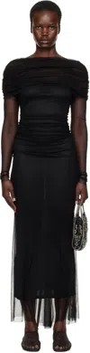 Christopher Esber Black Veiled Maxi Dress In Black