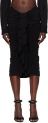 Christopher Esber Black Vivenda Drape Midi Skirt In Black