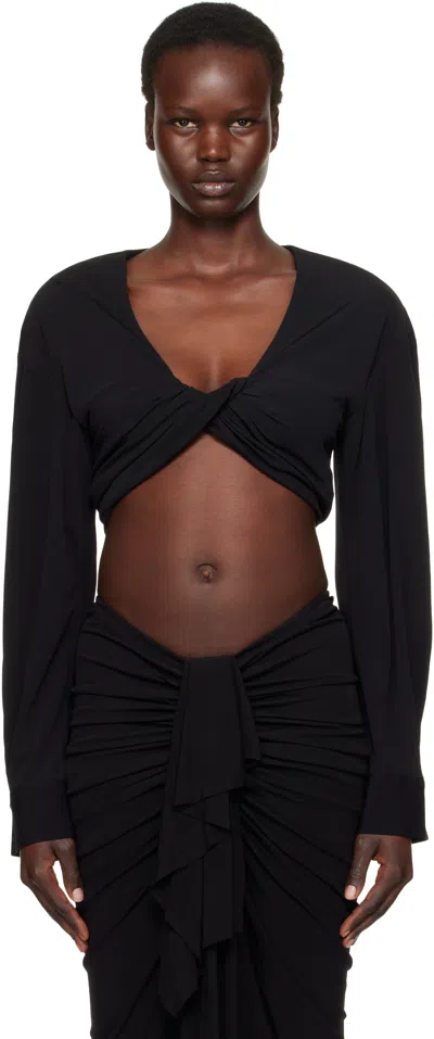 Christopher Esber Black Vivenda Drape Top