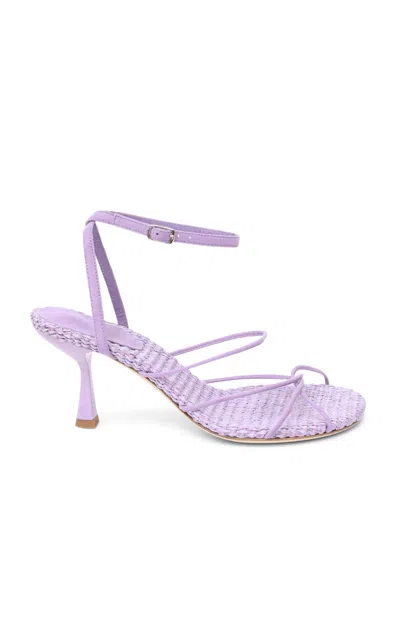 Christopher Esber Blaze Raffia Suede Heel In Purple
