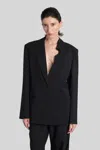 Christopher Esber Padded-shoulder Single-button Blazer In Black