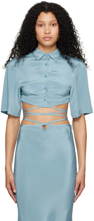 CHRISTOPHER ESBER BLUE CROP TIE SHIRT