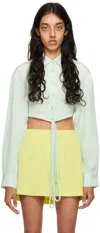 Christopher Esber Blue Cropped Shirt In Mint