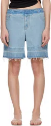 Christopher Esber Womens Indigo Mid-rise Raw-hem Denim Shorts