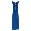 Christopher Esber Paisley Disconnect Gathered Maxi Dress In Blue