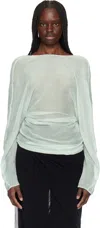Christopher Esber Blue Latticed Lace Shrug Top In Clear Blue