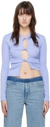 Christopher Esber Blue Open Twist Long Sleeve T-shirt In Cornflower