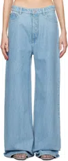 Christopher Esber Deconstructed Denim Flared Jeans In Indigo