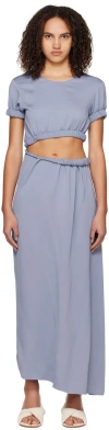 Christopher Esber Roll-sleeve Column Tee Dress In Blue