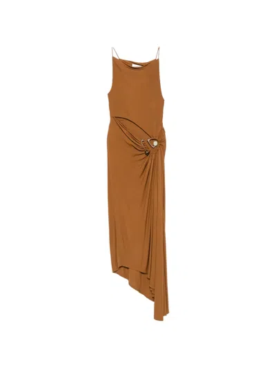 Christopher Esber Boat-neck Dress In Brown