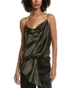 Christopher Esber Verdant Falls Draped Silk Satin Bodysuit In Black