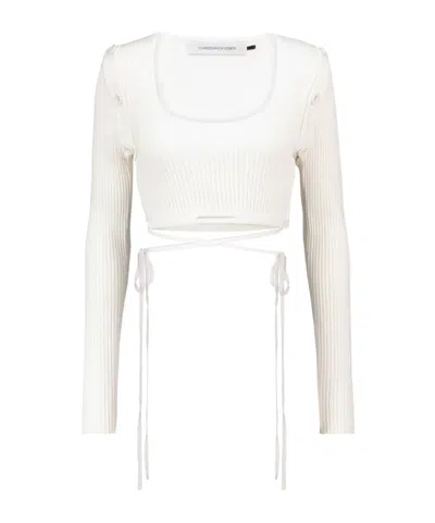 Christopher Esber Bottom Tie Knit Sweater In White