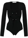 Christopher Esber Bracket Viscose Blend Jersey Bodysuit In Black