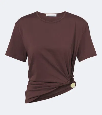 Christopher Esber Bree Quartz Cotton Jersey T-shirt In Brown