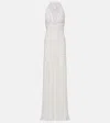 Christopher Esber Bridal Orion Ruched Halterneck Gown In Brown
