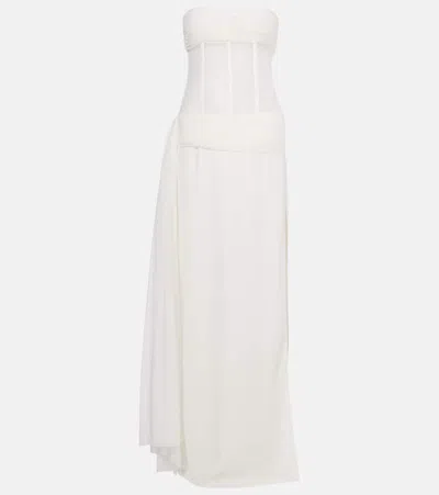 Christopher Esber Bridal Veiled Corset Dress In White