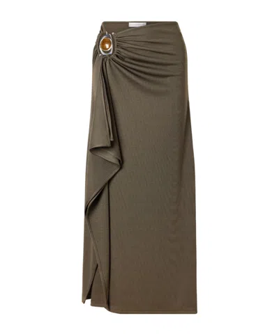 Christopher Esber Buckle Gathered Skirt In Brown